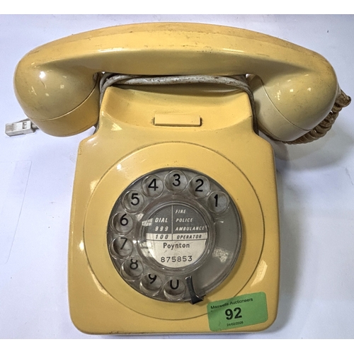 92 - A vintage 1970's ivory coloured telephone; a vintage Panasonic radio in original box.