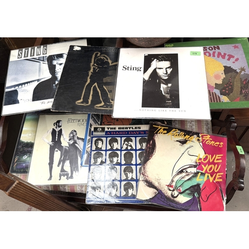 276 - A selection of LPs including The Beatles, T Rex, Sting, Fleetwood Mac etc