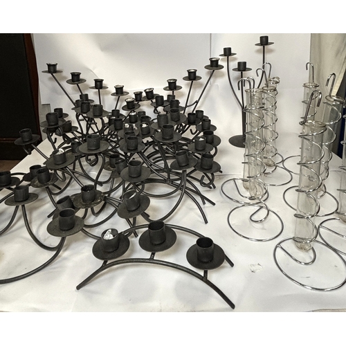 54A - A collection of various modernist candlesticks, table stands etcNo bid sold with next lot