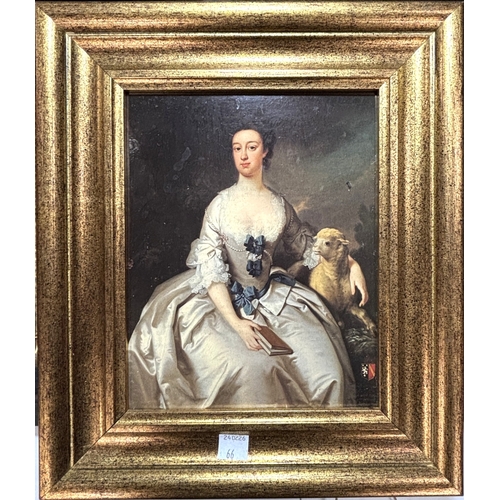 66 - A modern textured print portrait of a woman, prints of ships etc