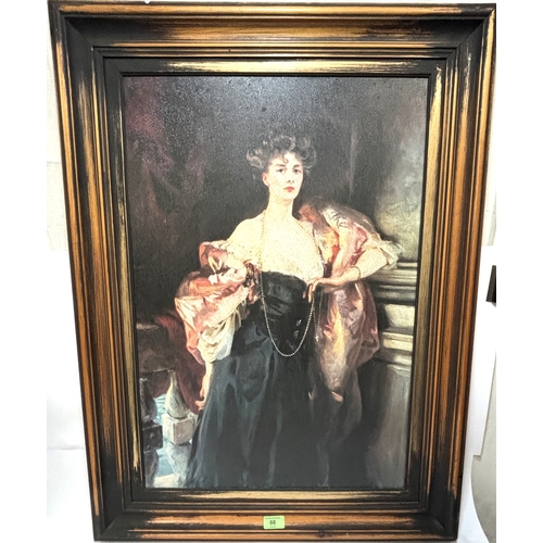 66 - A modern textured print portrait of a woman, prints of ships etc