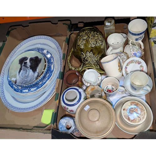 86 - A selection of blue and white pottery, coronation ware etc.