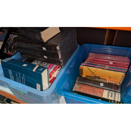 96 - Three boxes of books including children's annuals.No bids sold with lot 97