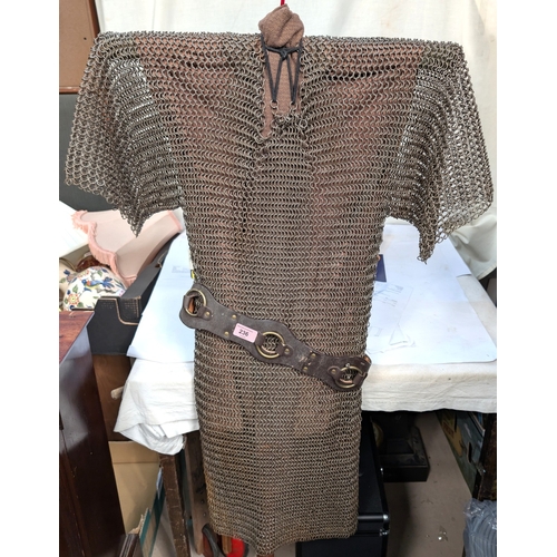A medieval style full length chainmail shirt and under shirt