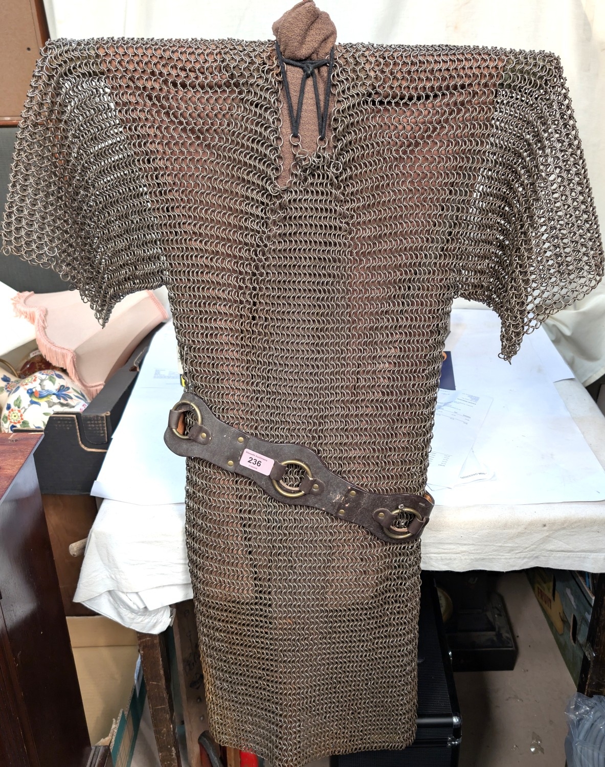 A medieval style full length chainmail shirt and under shirt