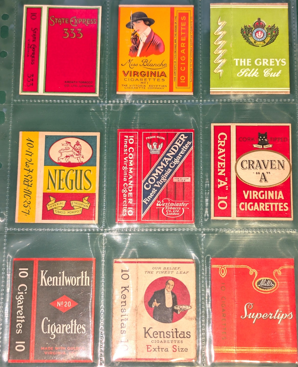 Cigarette packet hulls, advertising interest, mainly British with some ...