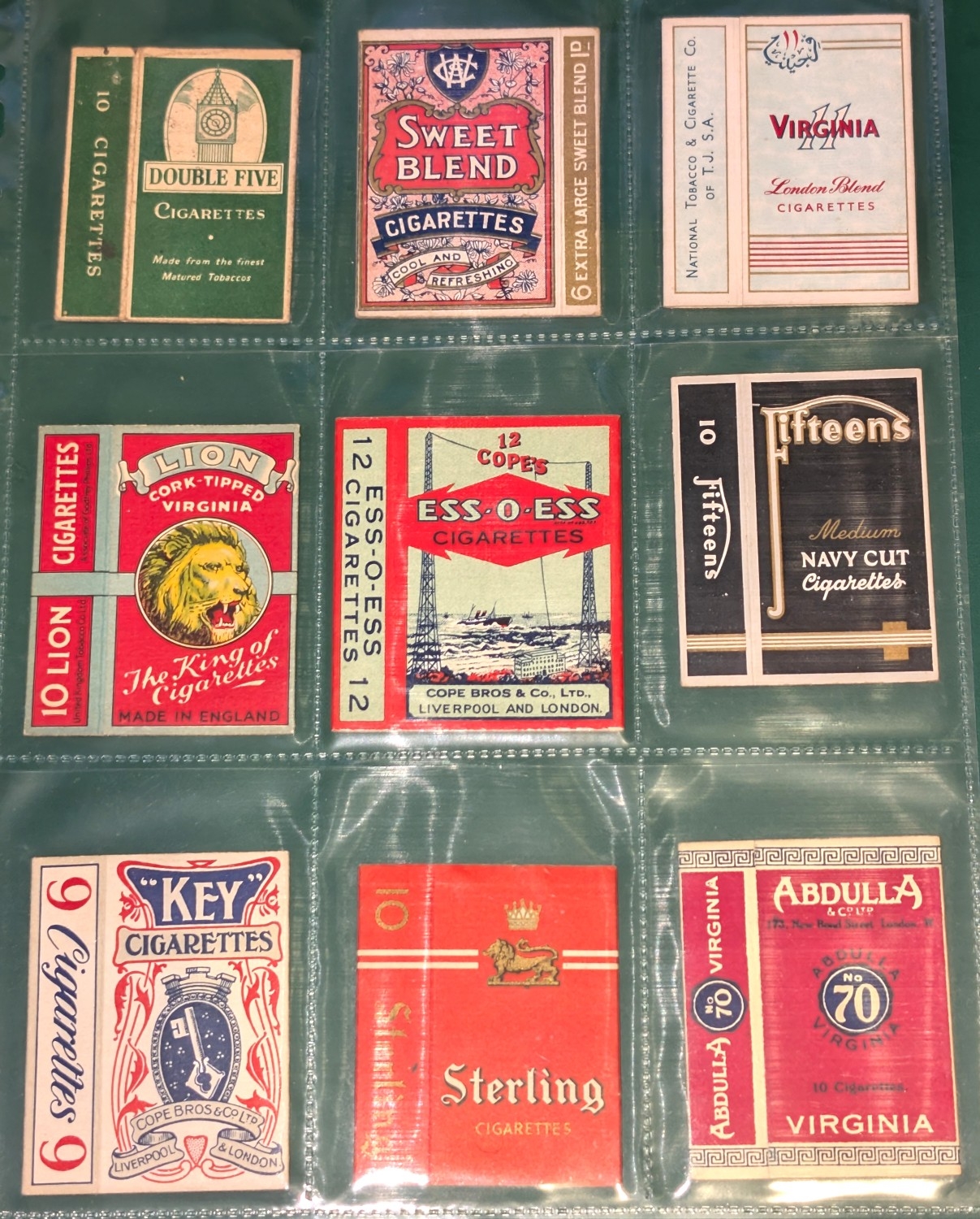 Cigarette packet hulls, advertising interest, mainly British with some ...