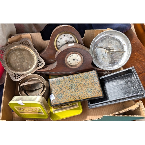 31 - A hand painted mirror and collectables.