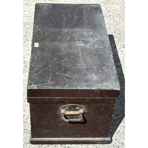 32 - A monogrammed vintage military/tool chest, various hand tools, keys etc.