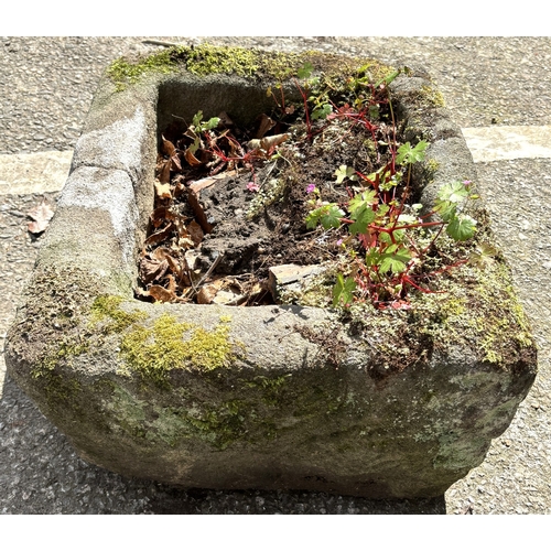 4 - A small 19th century stone trough, length 50cm.