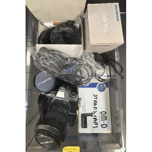 10 - Camera equipment: Olympus 0m-D, with lenses, 12-50mm, 40-150mm digital wide extension lens pro, othe... 