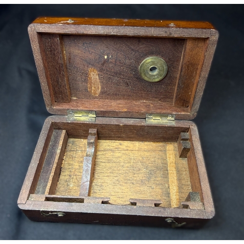 11B - A 19th century miniature/travel microscope in mahogany case
