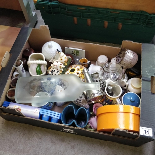 14 - Large Assorted Box Lot of Decorative Jugs etc;