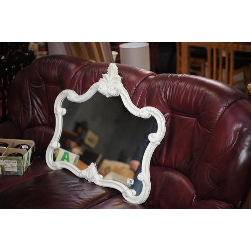 153 - White  Ornate Mirror