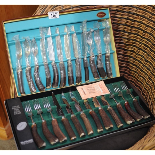 167 - 2 Butler Steak Knife & Fork Sets