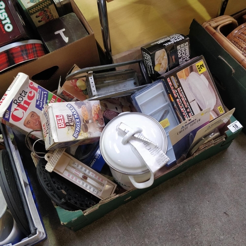 18 - Assorted Box Lot inc Kitchen Items