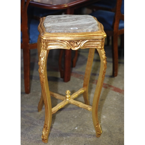 185 - Gilded Marble Top Plant Stand