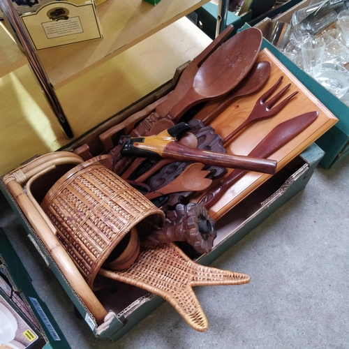 19 - Assorted Box Lot of Wooden Carved Items