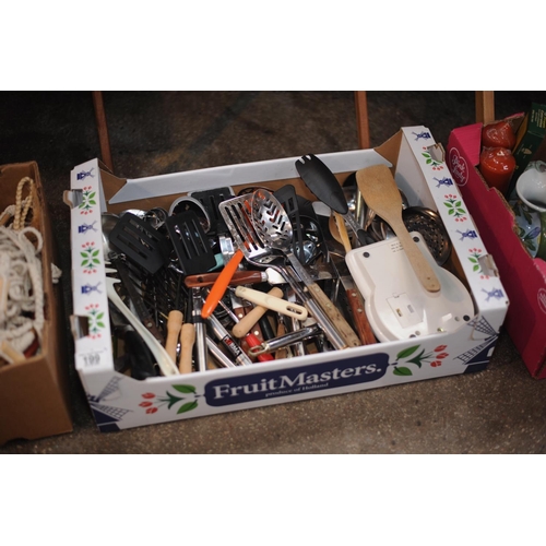 199 - Assorted Box Lot of Kitchen Utensils