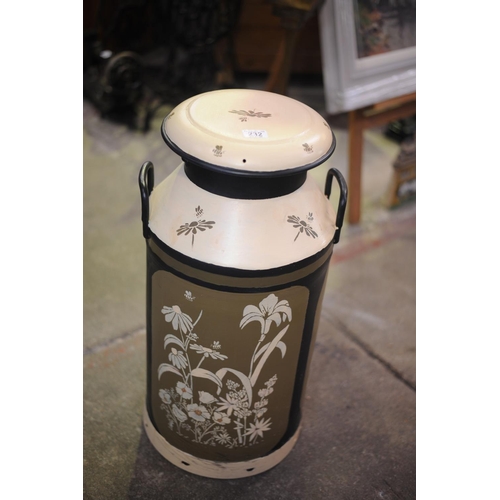 232 - Large Painted Churn with Lid