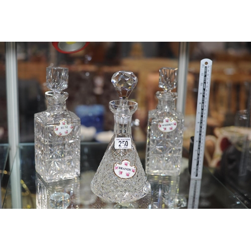 250 - Tyrone Crystal Decanter & 2 Others