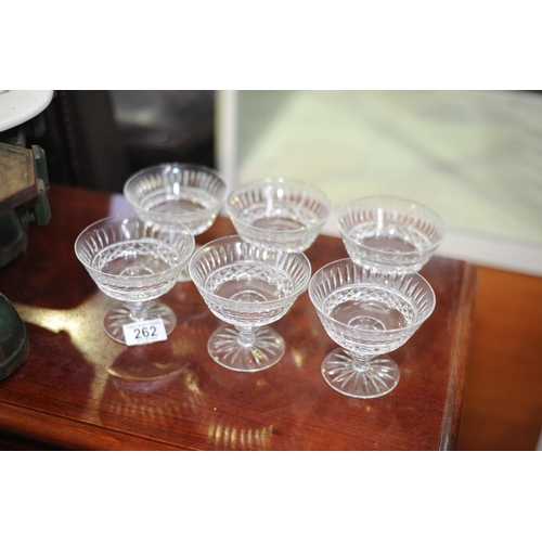 262 - 6 Crystal Dessert Dishes