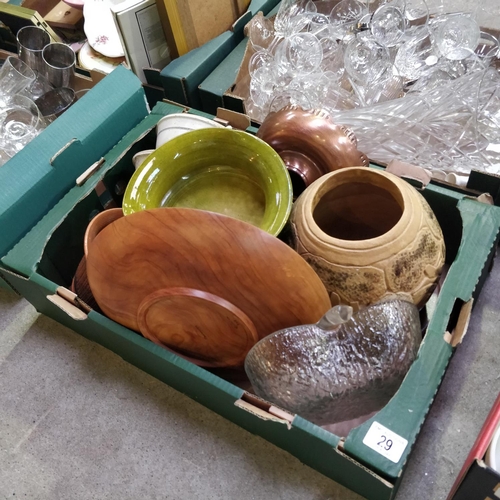 29 - Assorted Crate Lot inc Pottery Bowl