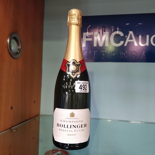 492 - Bottle of Bollinger Champagne