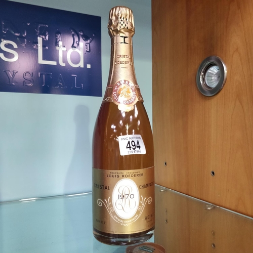 494 - Bottle of Cristal 1970 Champagne