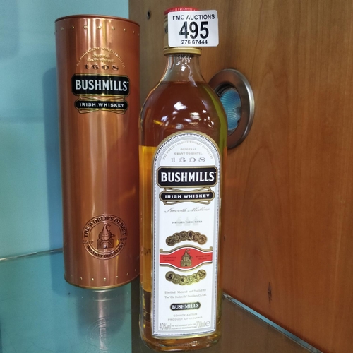 495 - Bottle of Bushmills Irish Whiskey 1608 in Presentation Tin