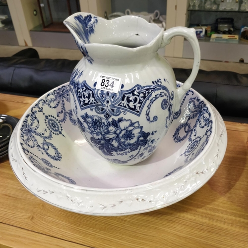 834 - Large Jug & Basin (Damage to Jug)