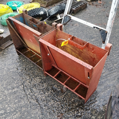 63 - Pair Of Old Pig Feeders