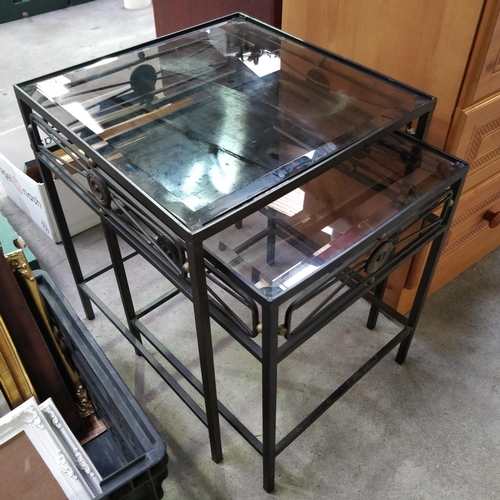 10 - Glass Nest Of 2 Tables