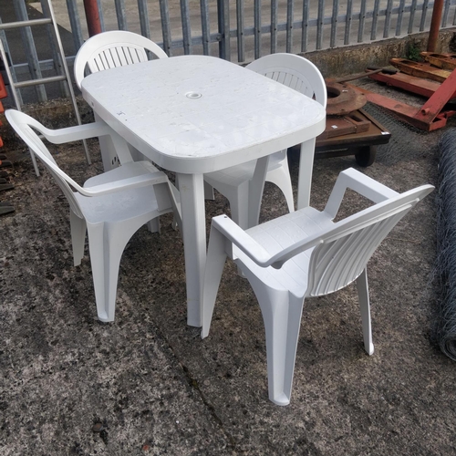 1 - White Table & 4 Chairs