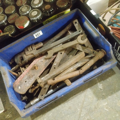 851 - Tub Of Assorted Wrenches & Spanners