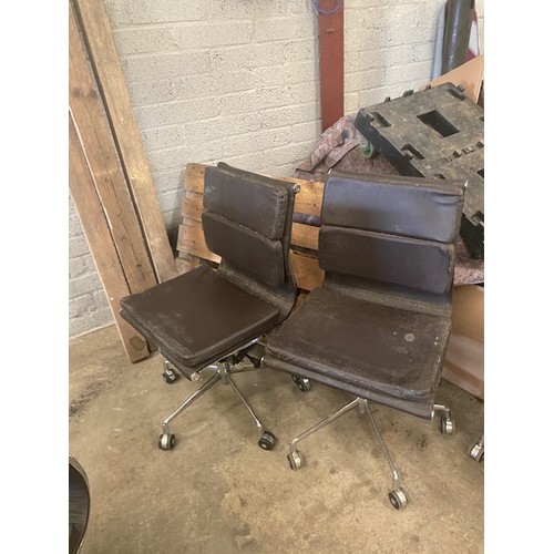 858b - 2 Leather Swivel Chairs