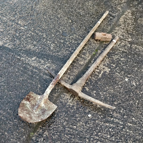 13 - Long Tail Shovel, Pick & Sledge Head