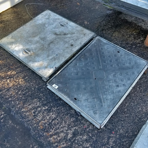 55 - Pair Of Galvanised Man Hole Covers