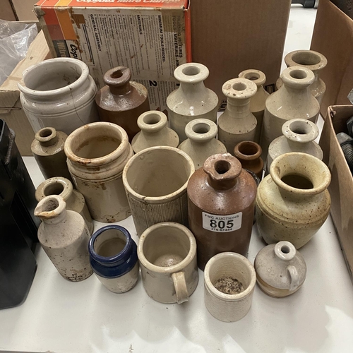 805 - Box Lot Of Stoneware Jars