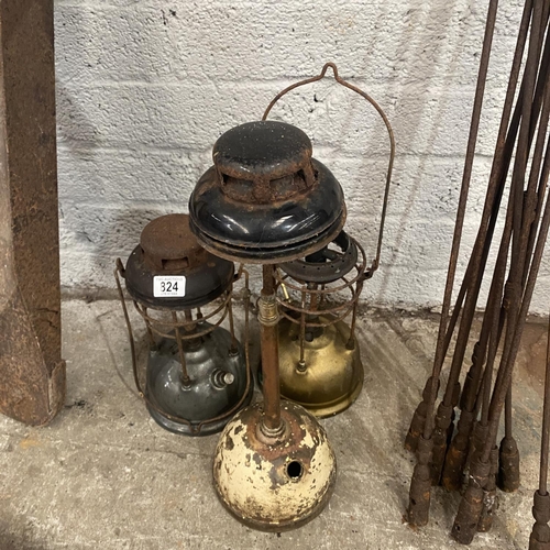 824 - 3 Assorted Old Oil Lamps