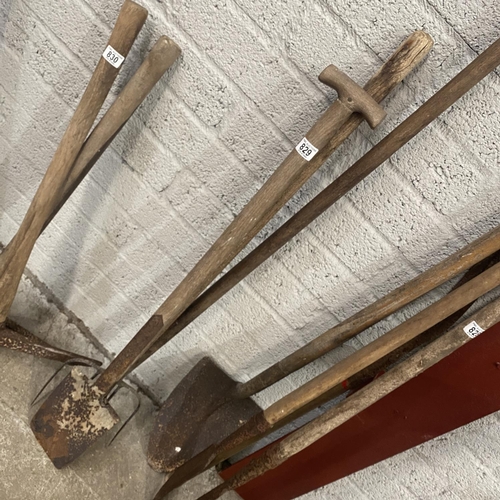 829 - Assorted Lot Including Spade/Fork/Hoe