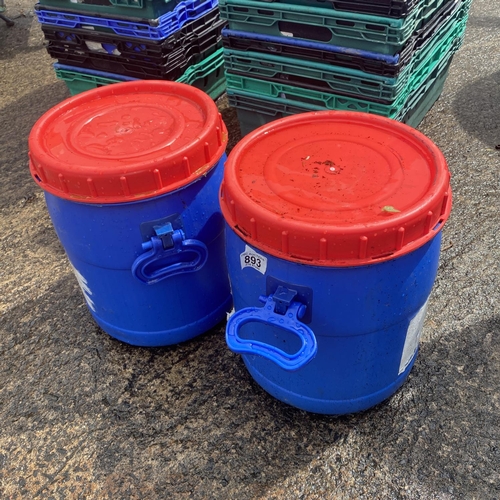 893 - 2 Plastic Storage Barrels