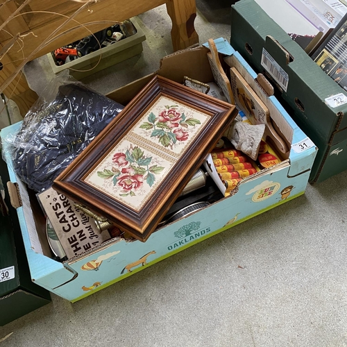 31 - Box Lot Including Tray, Cannister etc