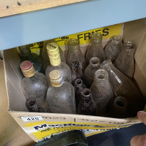 425 - Box Lot Of Old Bottles