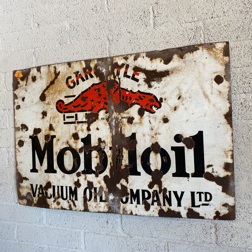 8 - Mobil Oil Enamel Sign 3ft x 4ft