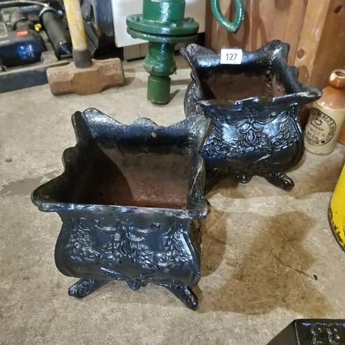 127 - Cast Metal Planters