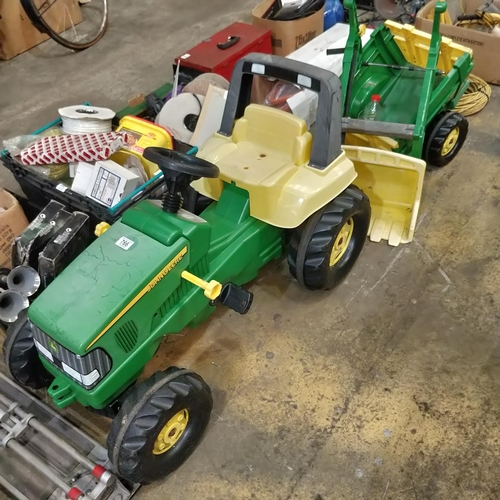 766 - John Deere Tractor With Loader & Trailer