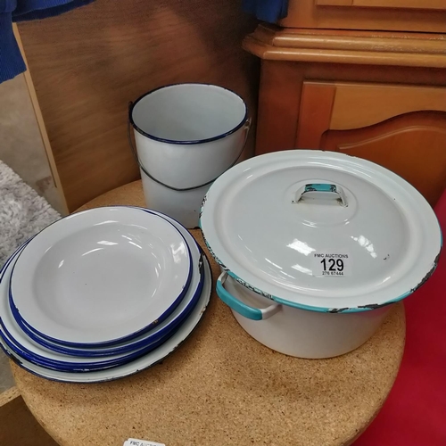 129 - Lot Of Enamel Ware