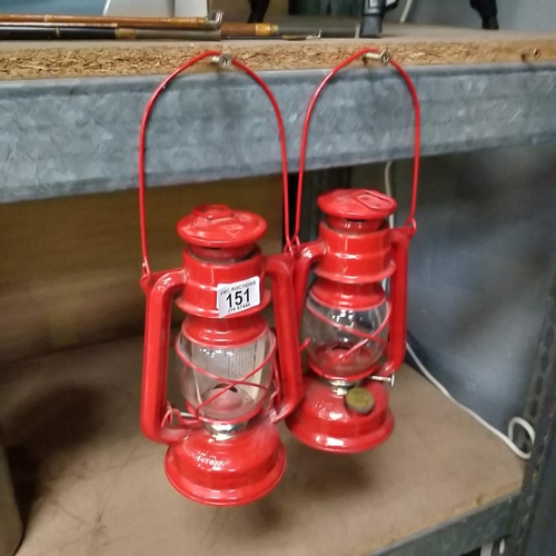 151 - 2 New Hurricane Lamps