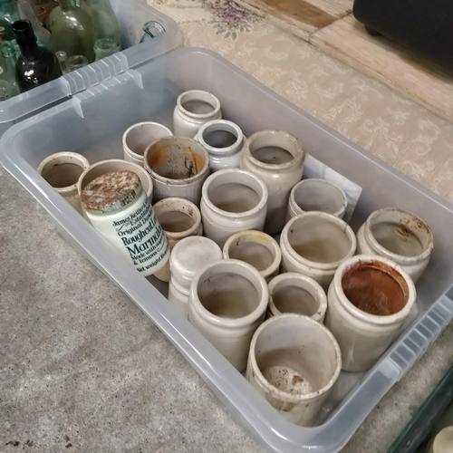 169 - Box Of Clay Jars